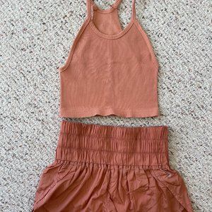 Free People Happiness Runs Crop + Way Home Shorts